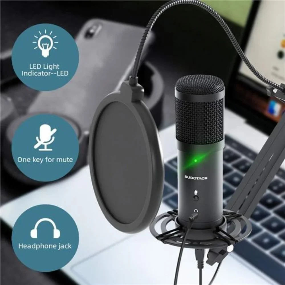 USB Streaming PC Microphone, Zero-Latency Monitoring Professional 192kHz/24Bit
